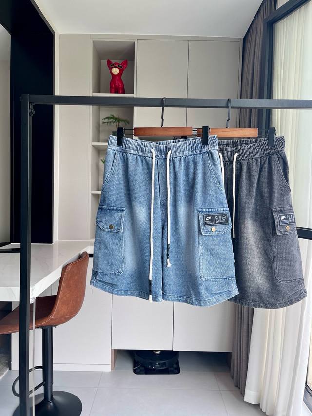 Nike Workwear Denim Shorts Nike Japanese casual workwear large pocket denim shor