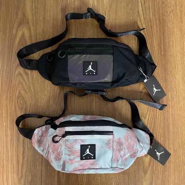 Air Jordan Aj Jordan leather label with large logo graffiti laser shoulder bag w