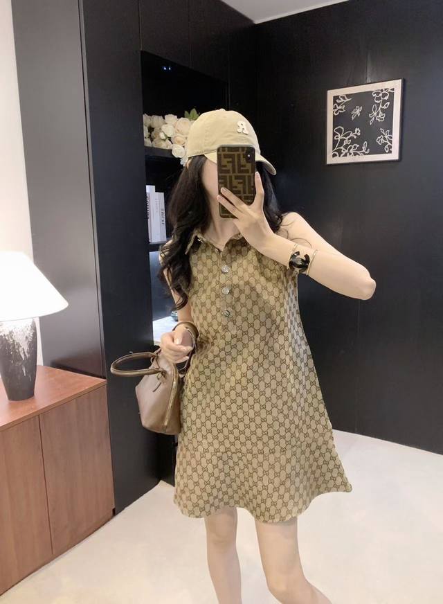 New arrival Gucc* Gucci 25Ss summer new logo jacquard sleeveless vest baby doll