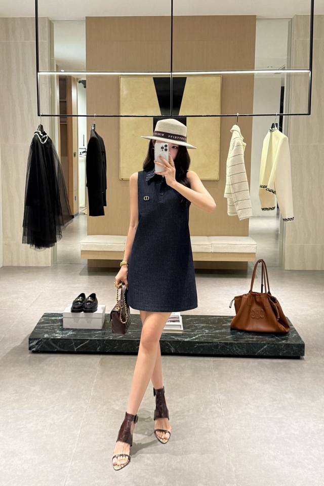 New arrival Dio* Dior exquisite lapel small A-line skirt 25Ss New lining printed
