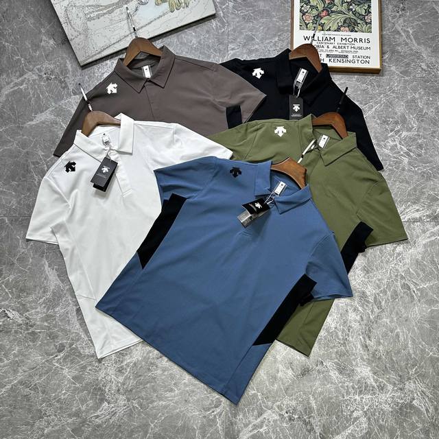 for Descente Training Tough fabric casual business style short-sleeved Polo shir