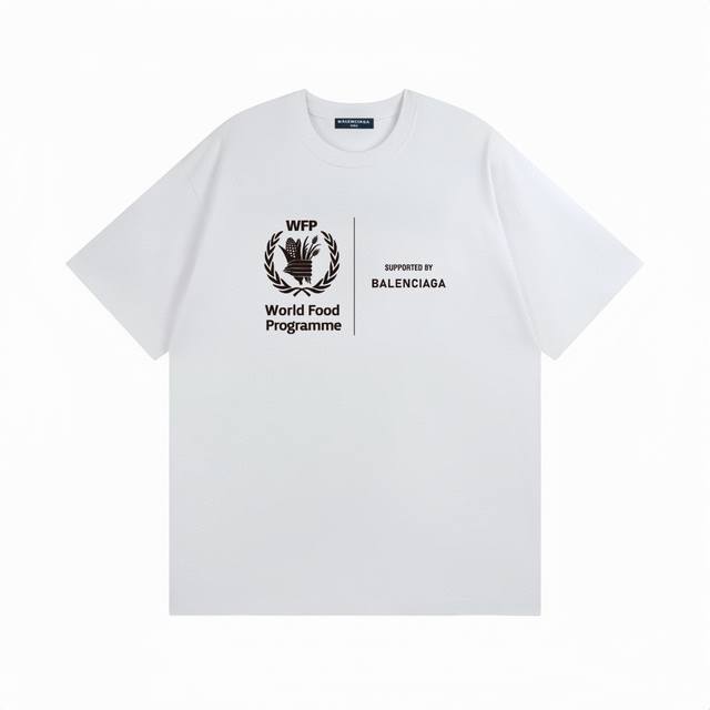 Balenciaga corn and wheat ear letter print short-sleeved versatile T-shirt for c