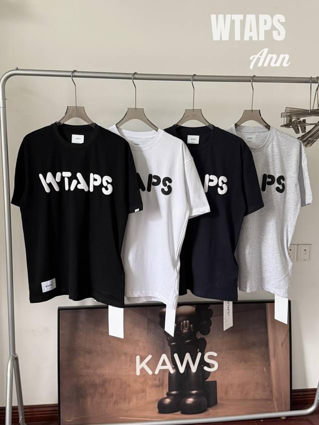 Hard-core Japanese trend Wtaps foamed large letter short-sleeved T-shirt