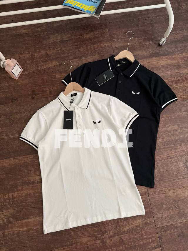 New Fendi Demon Eye Embroidered Polo Shirt on the official website