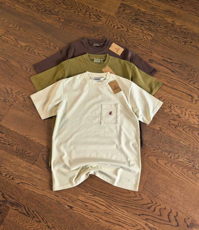 Gramicci Little Savage Mountain Style Pocket Embroidery Round Neck Short Sleeves