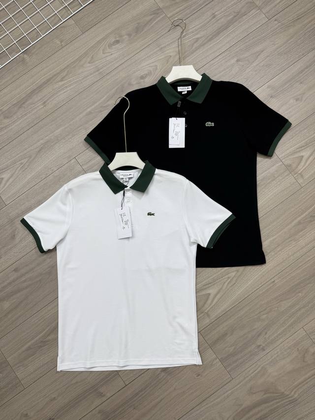 Details of the new crocodile knitted Polo shirt Lacoste French crocodile summer