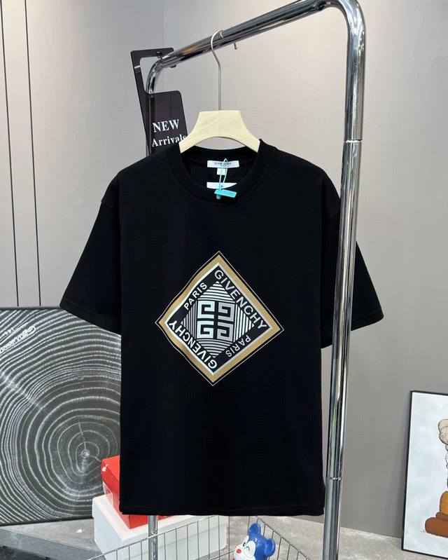 Gvc Givenchy 25Ss new color matching diamond letter Logo couple short sleeves, a