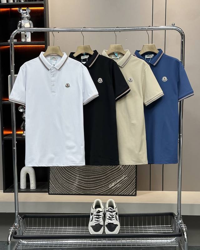 Moncler 25Ss new summer style chest embroidered small logo lapel Polo short-slee