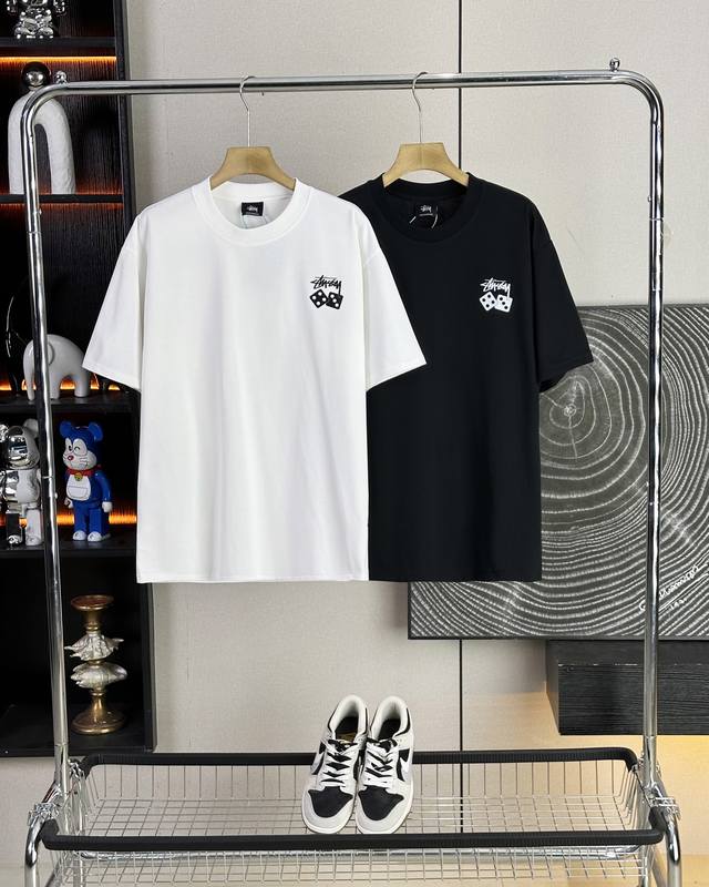 Stussy 25Ss new summer classic clothes-drying Logo couple short-sleeved T-shirt,