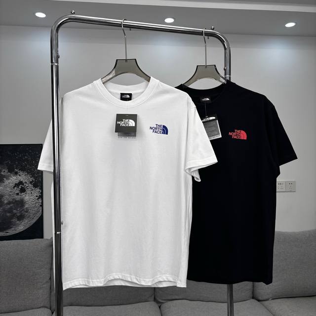Tnf The North Face Fish Print Loose Round Neck Short Sleeve T-shirt Cotton fabri