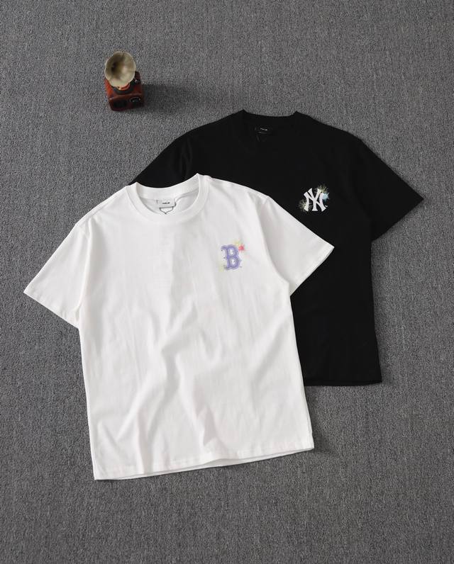 Mlb men and women couple printed series sports T-shirts with big logo casual sho