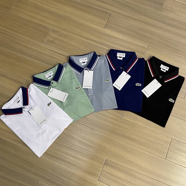 Crocodile classic basic style lapel chest label small logo short-sleeved T-shirt