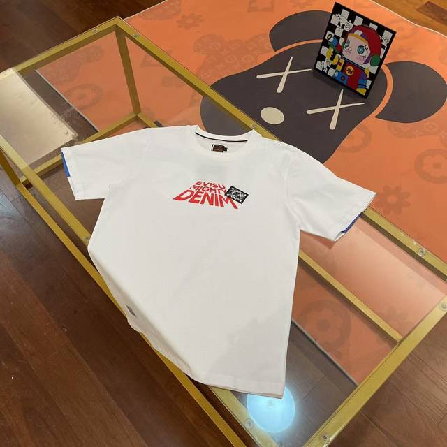 Evisu Fushen 2025 new men's Buddha head back large M pattern letter T-shirt shor