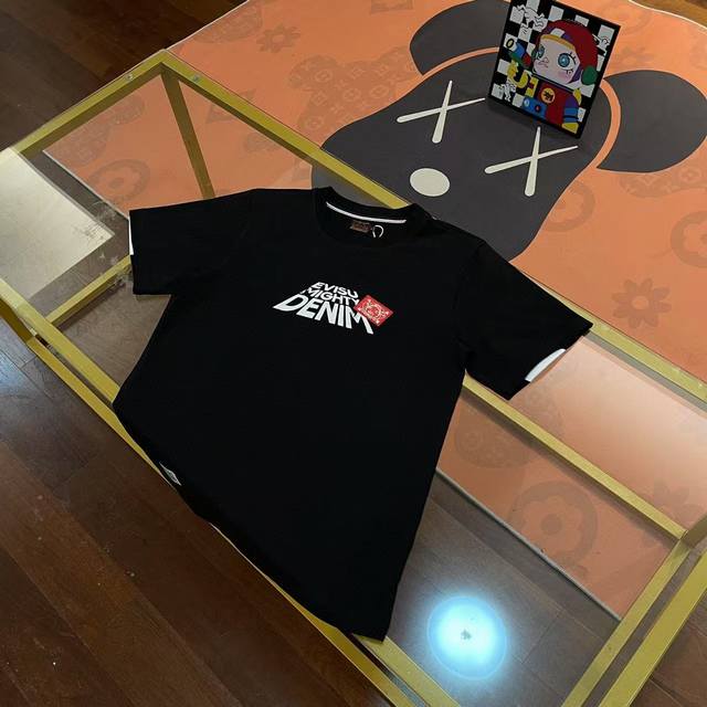 Evisu Fushen 2025 new men's Buddha head back large M pattern letter T-shirt shor