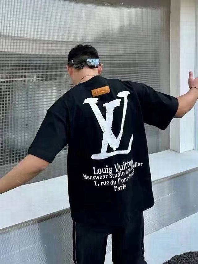 High quality Product name: Lv 24Ss new printed round neck loose short sleeve uni
