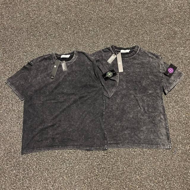 Stone Island 25Ss new heavy washed distressed short-sleeved T-shirt, loose Os ve