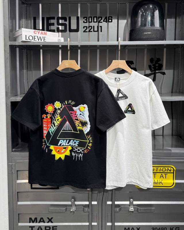 Nfc anti-counterfeiting top version Palace sun smiley face graffiti short-sleeve