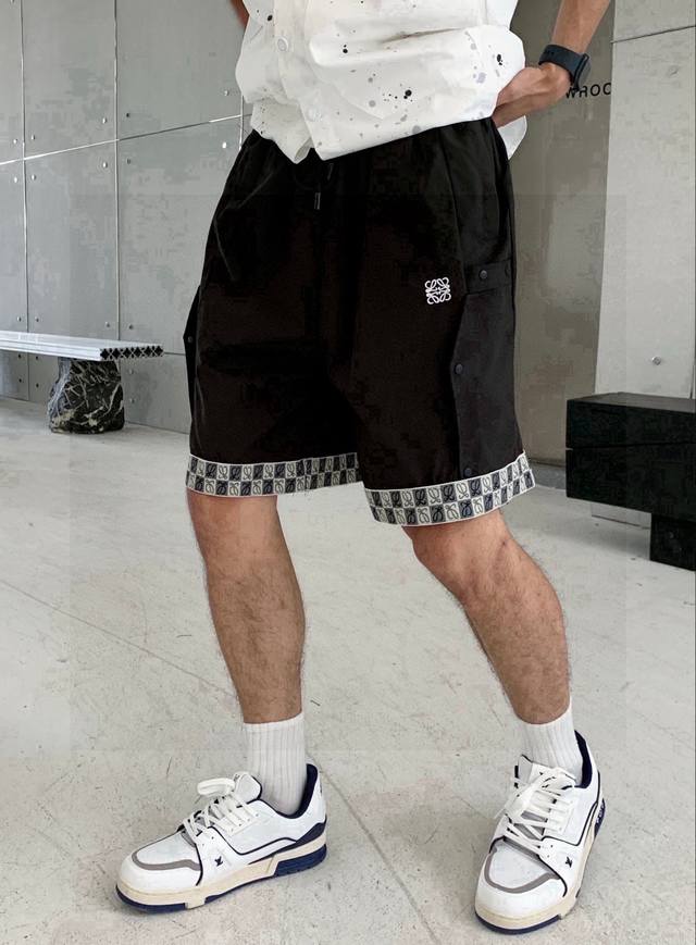 Product name: Lo&We 23Ss webbing splicing orange knitted embroidered logo shorts