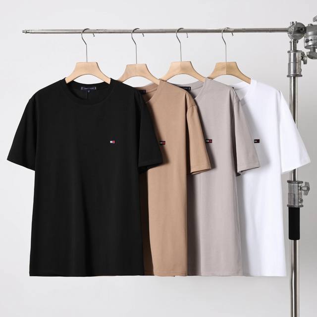 Tommy 25Ss new summer convex liquid ammonia ice silk cotton short-sleeved T-shir