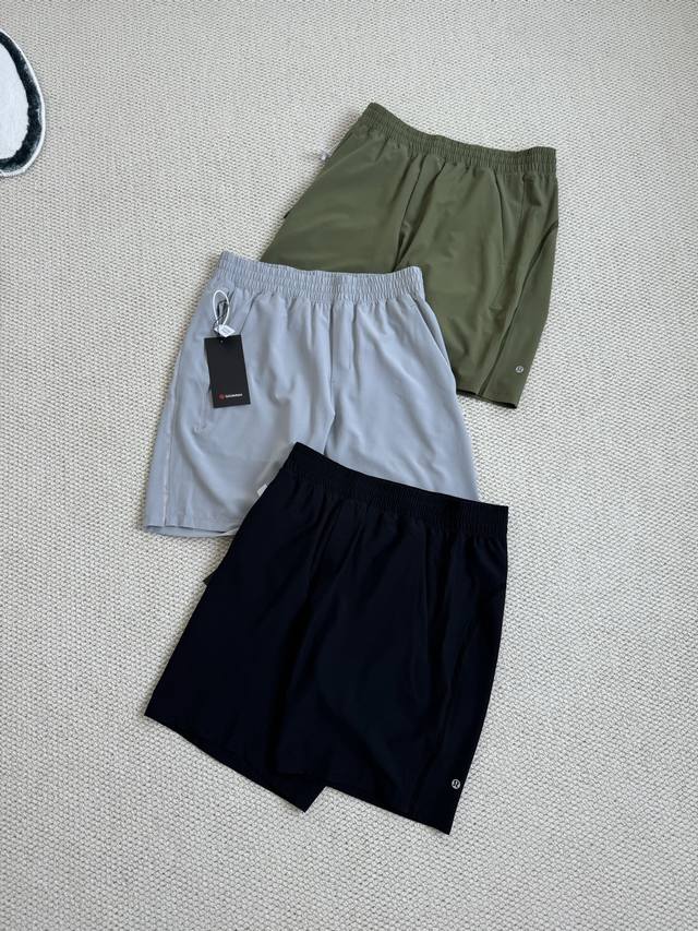 for Lulu Lululemon new summer casual men's light mesh splicing breathable shorts