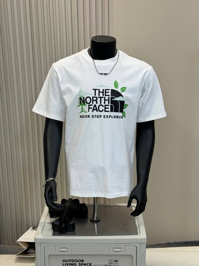 2111 The North Face 25Ss Tnf green leaf logo printed on the chest, round neck sh