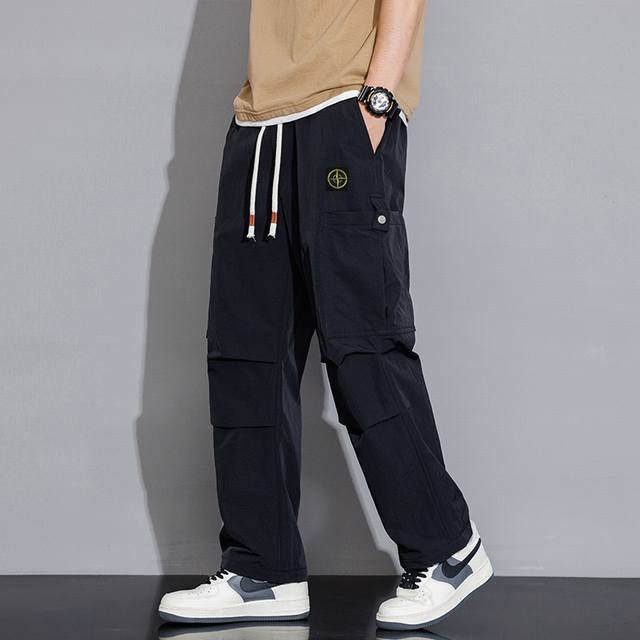 Stone Island pants, new solid color casual pants for spring and summer, versatil