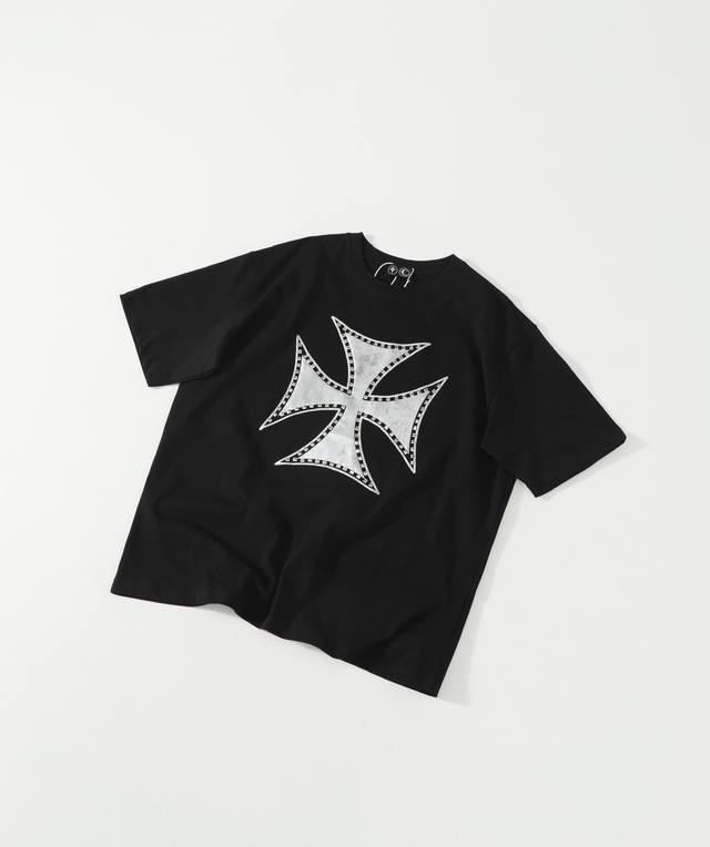 Thug Club 25Ss Rivet Cross Metal Three-dimensional Foam Slogan Printing Heavy Hi