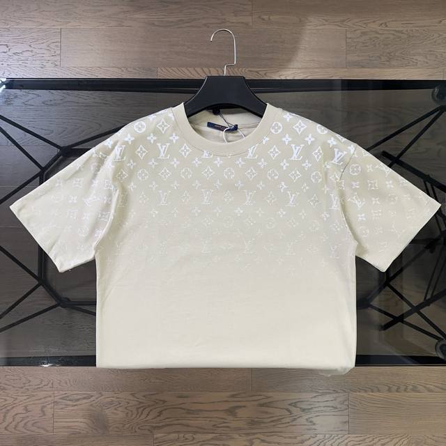 Lv Louis Vuitton 2025 spring and summer new donkey full-print gradient short-sle