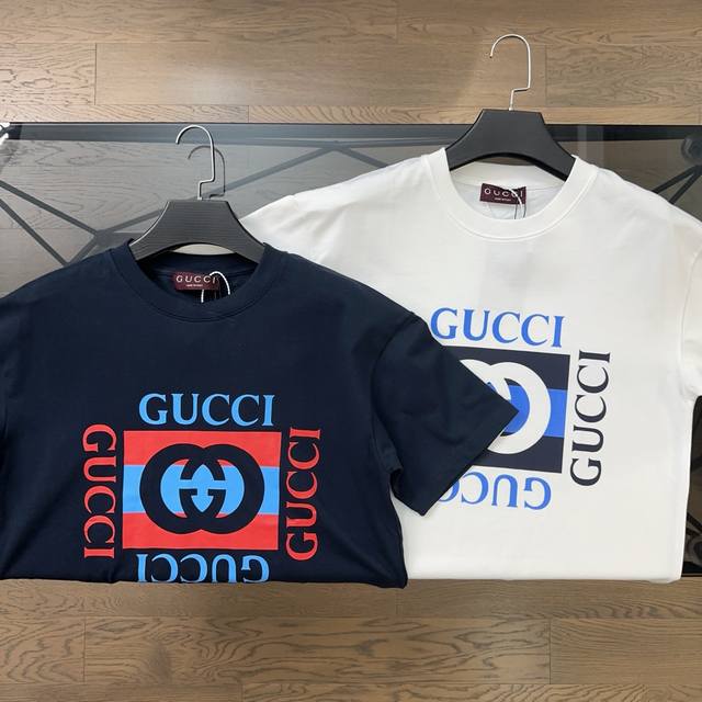 Gucci 2025 summer new letter print logo red stripe short sleeve T-shirt The ches
