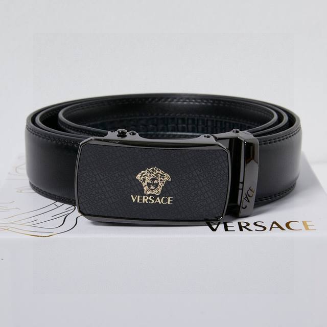Original Versace Versace mirror full print automatic smooth buckle high-quality