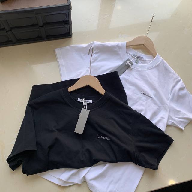 Calvinklein Ck small letter logo print round neck short sleeve official website