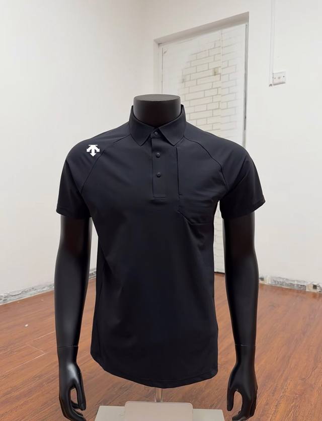 Descente 25 spring and summer new style stand-up collar simple Polo shirt short-