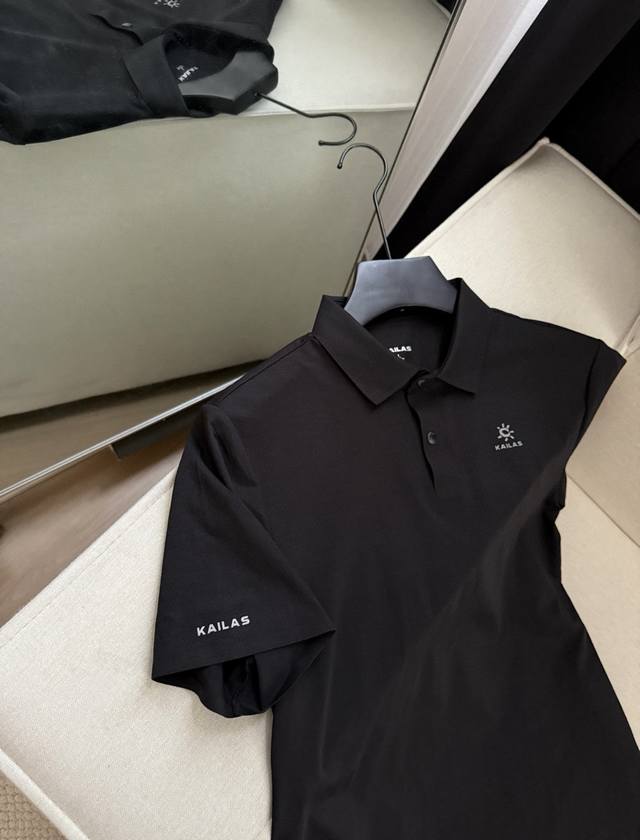 Kailas men's lapel basic sleeve Polot shirt The classic logo on the chest is thr