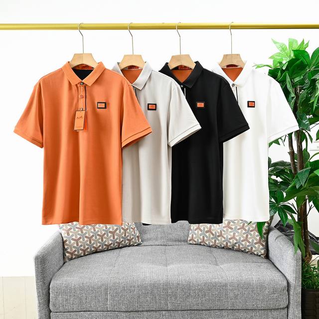 New arrival, Order number: 6022# Hermes H Men's Fashion Business Casual Short-sl