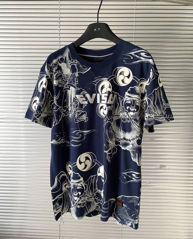 New Evisu Fushen all over the ground Thor logo print short sleeve T-shirt for me