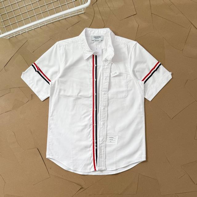 Tb double sleeve label inner ribbon label short-sleeved shirt T33 Thom Browne Tb