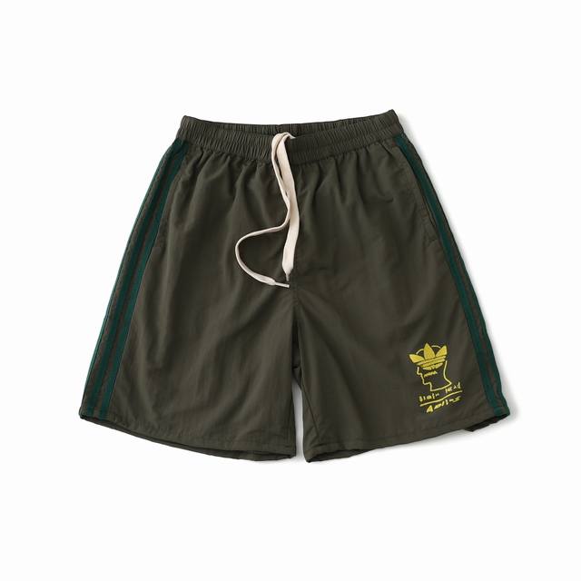 Adidas Originals x Brain Dead co-branded casual shorts, unisex Classic three-bar