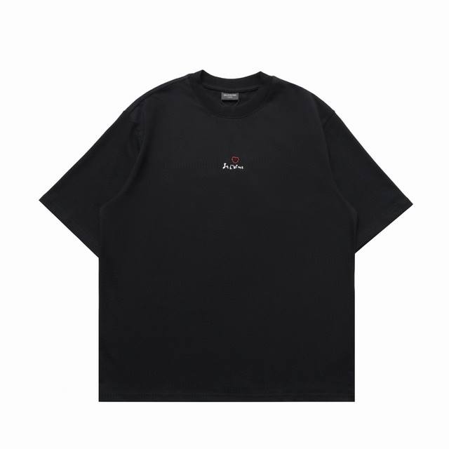 Top replica version Balenciaga classic hand-written embroidered small heart roun