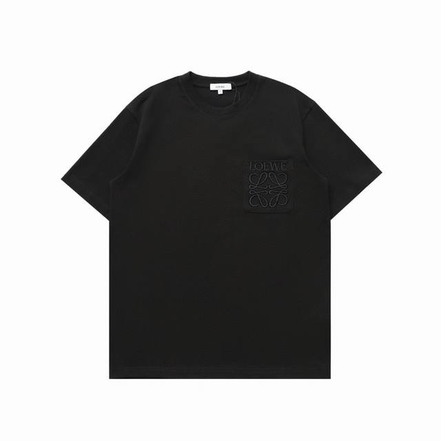 Top replica version Loewe's new casual round neck short-sleeved T-shirt with emb