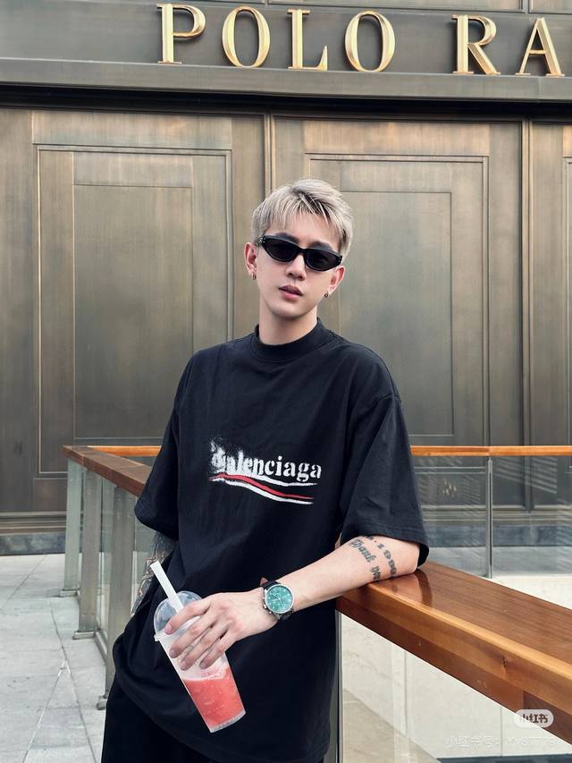 High quality Product name: Balenciaga 25Ss new fuzzy wave cola chicken wing prin