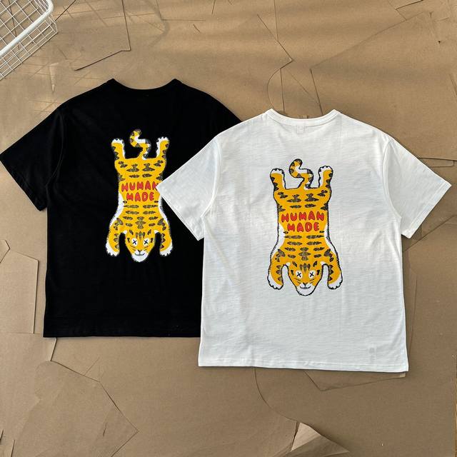 Human Made Ss24 Chest Tiger Head Back Crouching Tiger Couple Short Sleeve T-shir
