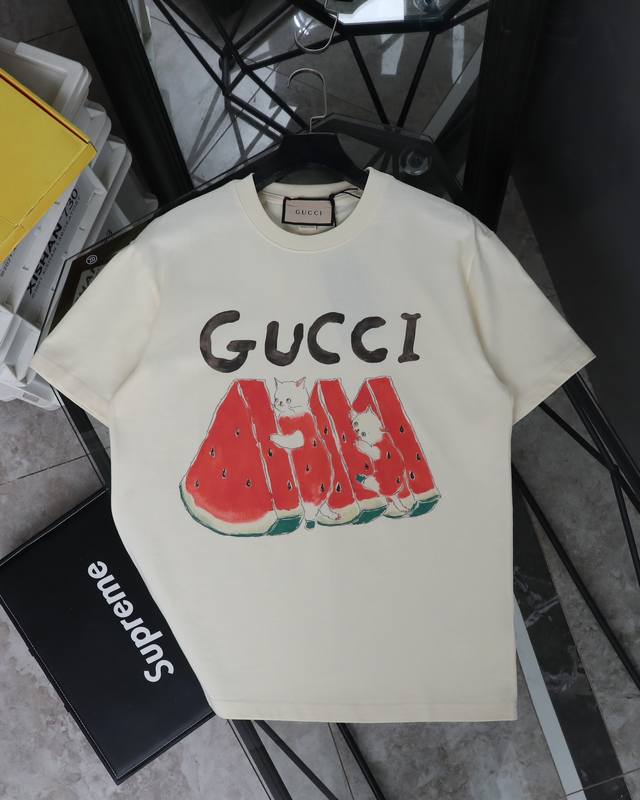 Gucci watermelon print round neck short-sleeved T-shirt Style number: 359 Origin