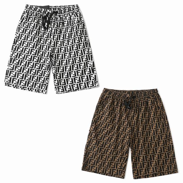 Fendi Fendi 25 new full print jacquard shorts suit, same style for men and women