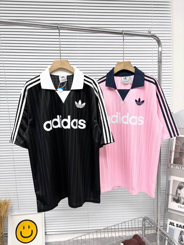 2025 new summer Adidas Trefoil three-stripe print jersey short-sleeved T-shirt f