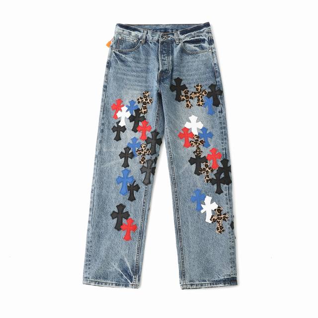Chrome Hearts 2025 new multi-color leopard print cross leather couple washed loo