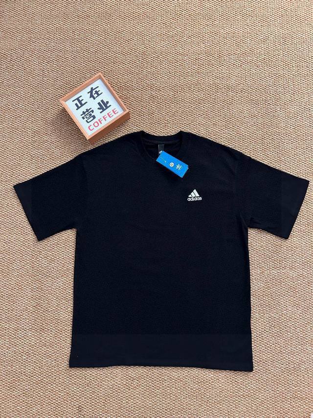 Top embroidery quality Adidas three-bar short-sleeved loose men and women couple