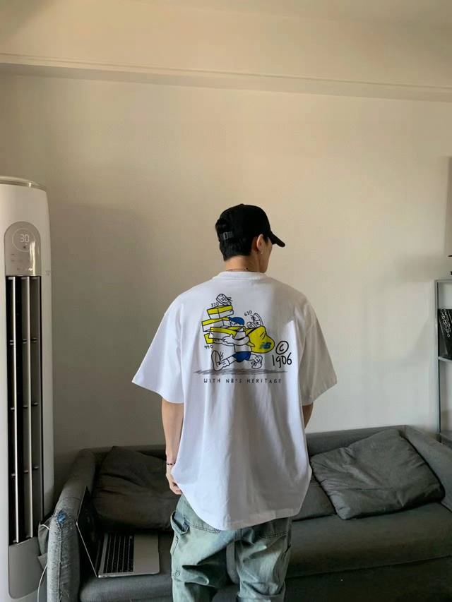 New Balance 25Ss 1906 printed short-sleeved high version heavy-duty short-sleeve