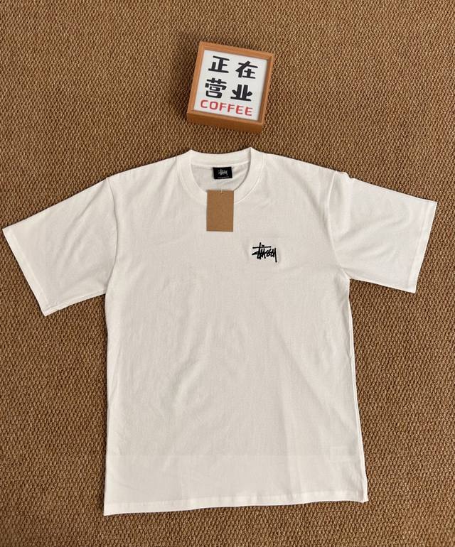 Top embroidery quality Stussy Stussy basic short-sleeved loose men and women cou