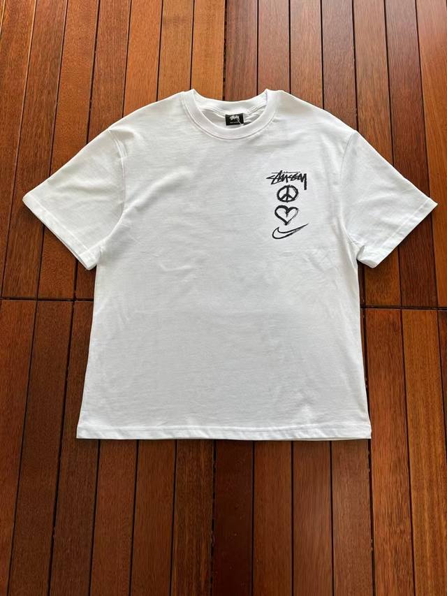 Stussy 25Ss Nike Love Print Short Sleeve High Version Heavy Duty Short Sleeve T-