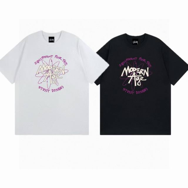 Stussy 25Ss printed short-sleeved high version heavy-duty short-sleeved T-shirt,